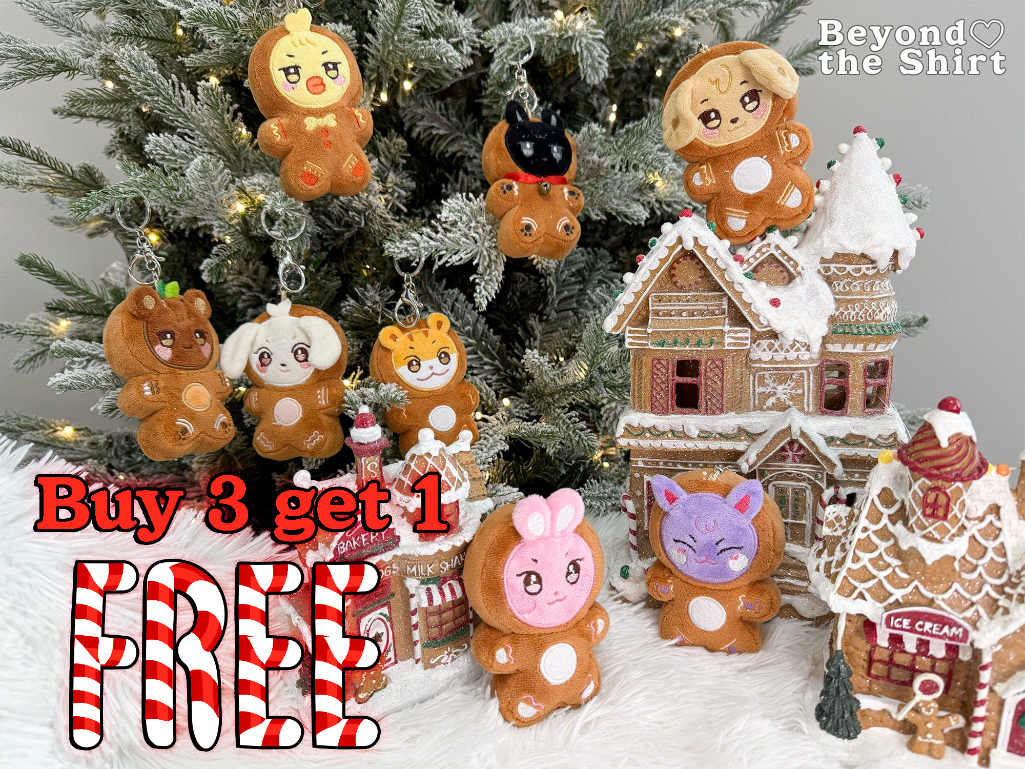 AniTEEZ Gingerbread Plush Christmas Ornaments