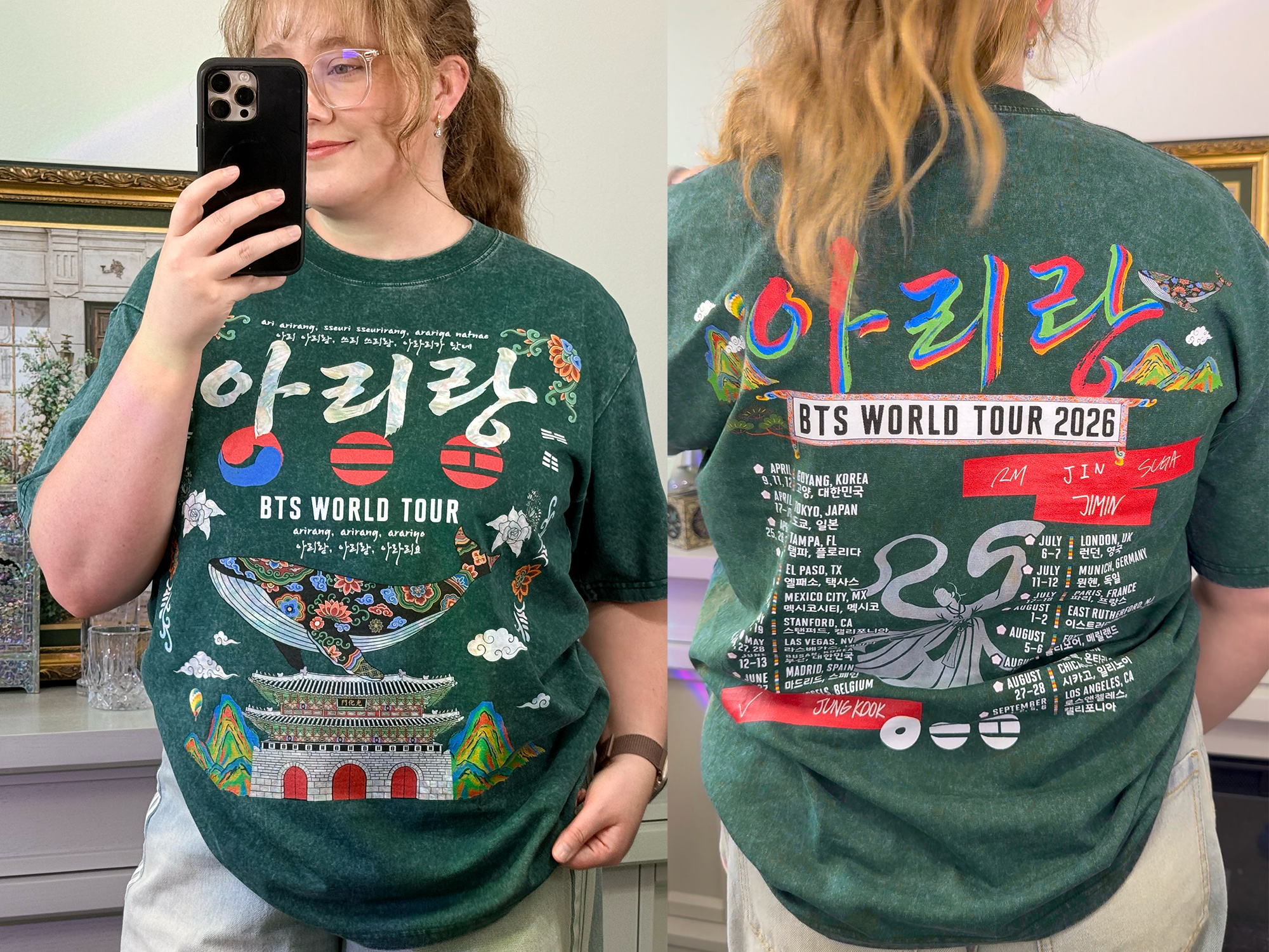 BTS Arirang Tour 2026 Green Wash Shirt – Beyond The Shirt BTS Arirang Tour 2026 Green Wash Shirt – Beyond The Shirt