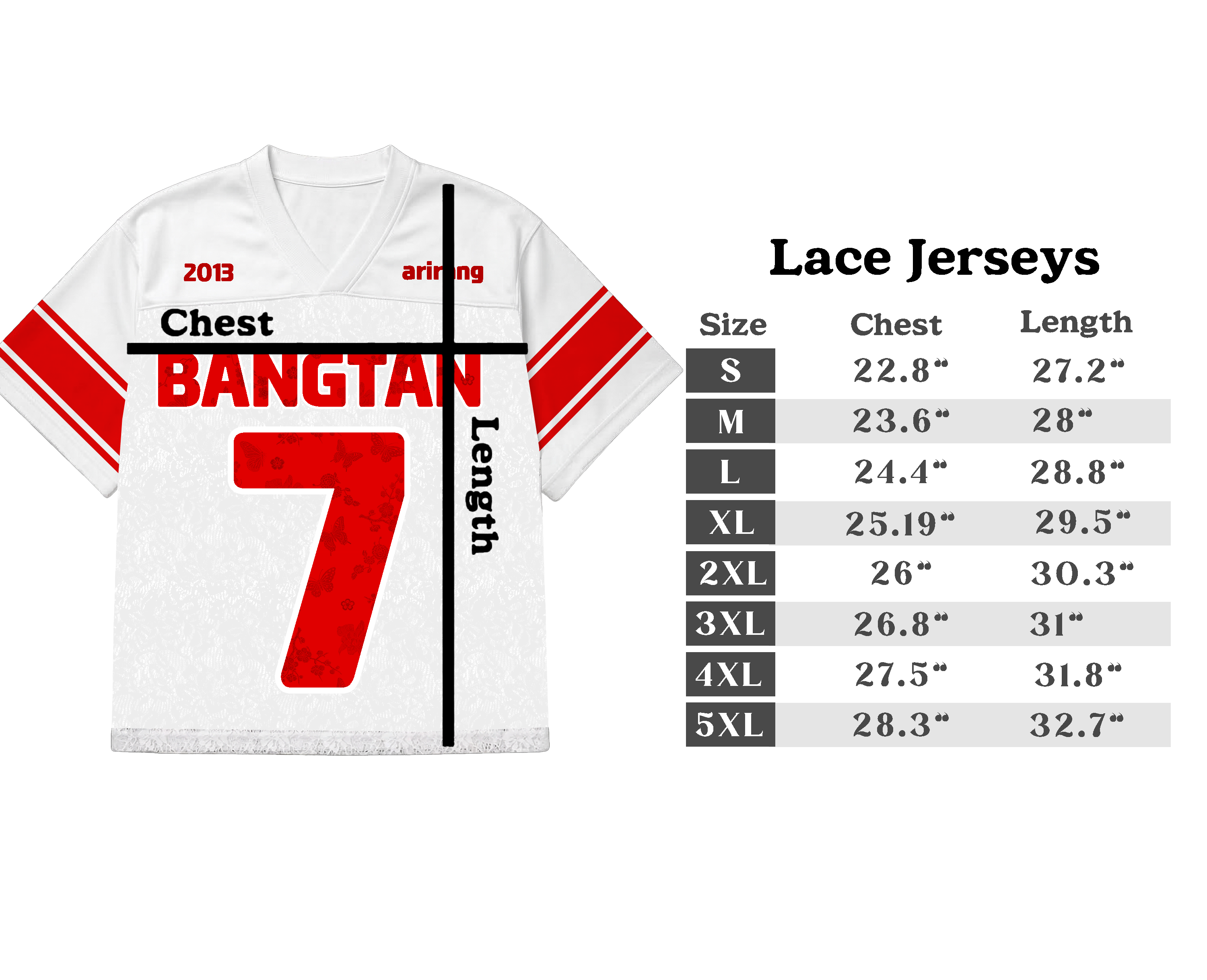BTS Arirang Lace Jersey (Pre-Order Ships mid-May