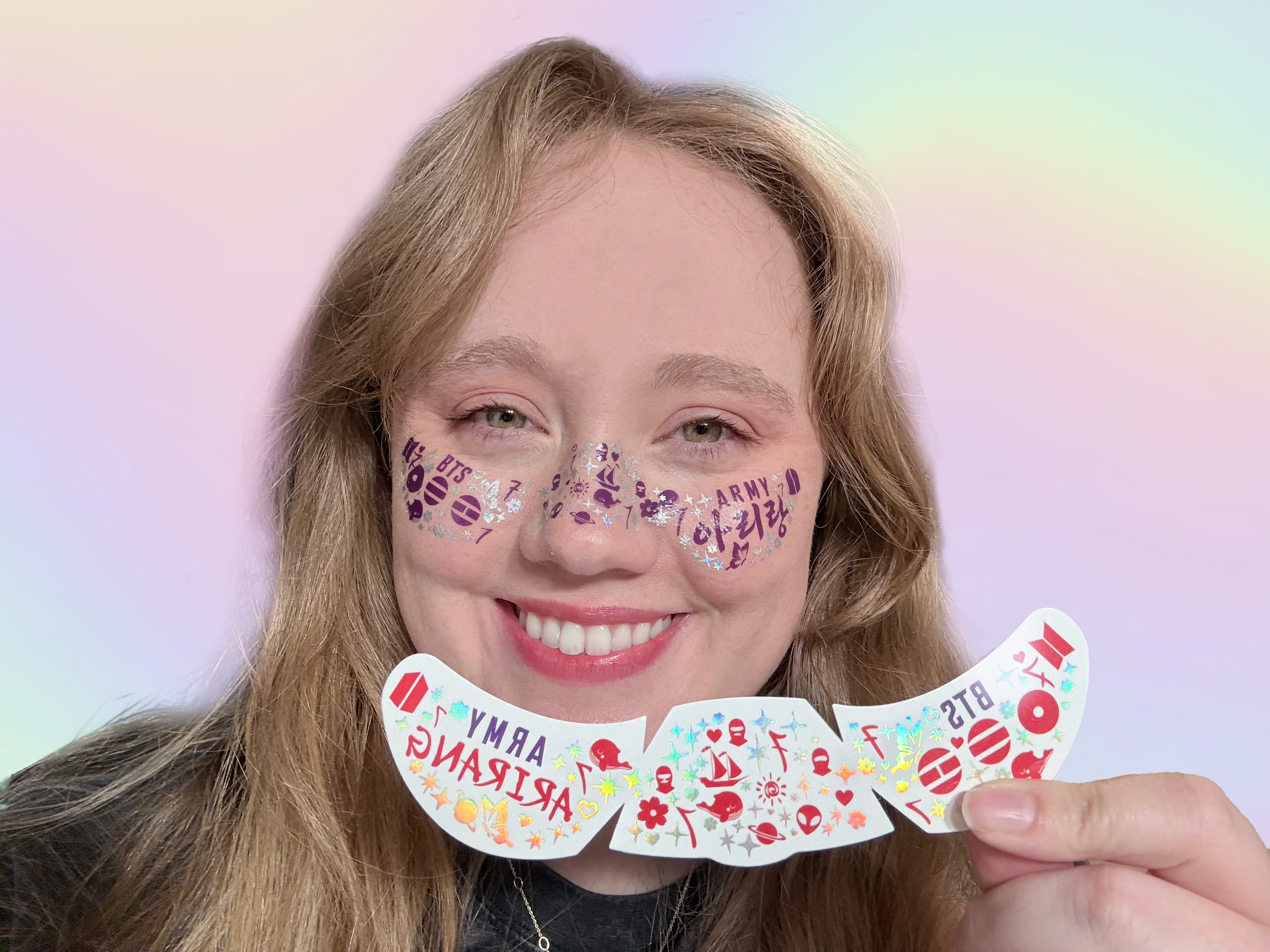 BTS Arirang Tour Glow in The Dark Temporary Tattoo