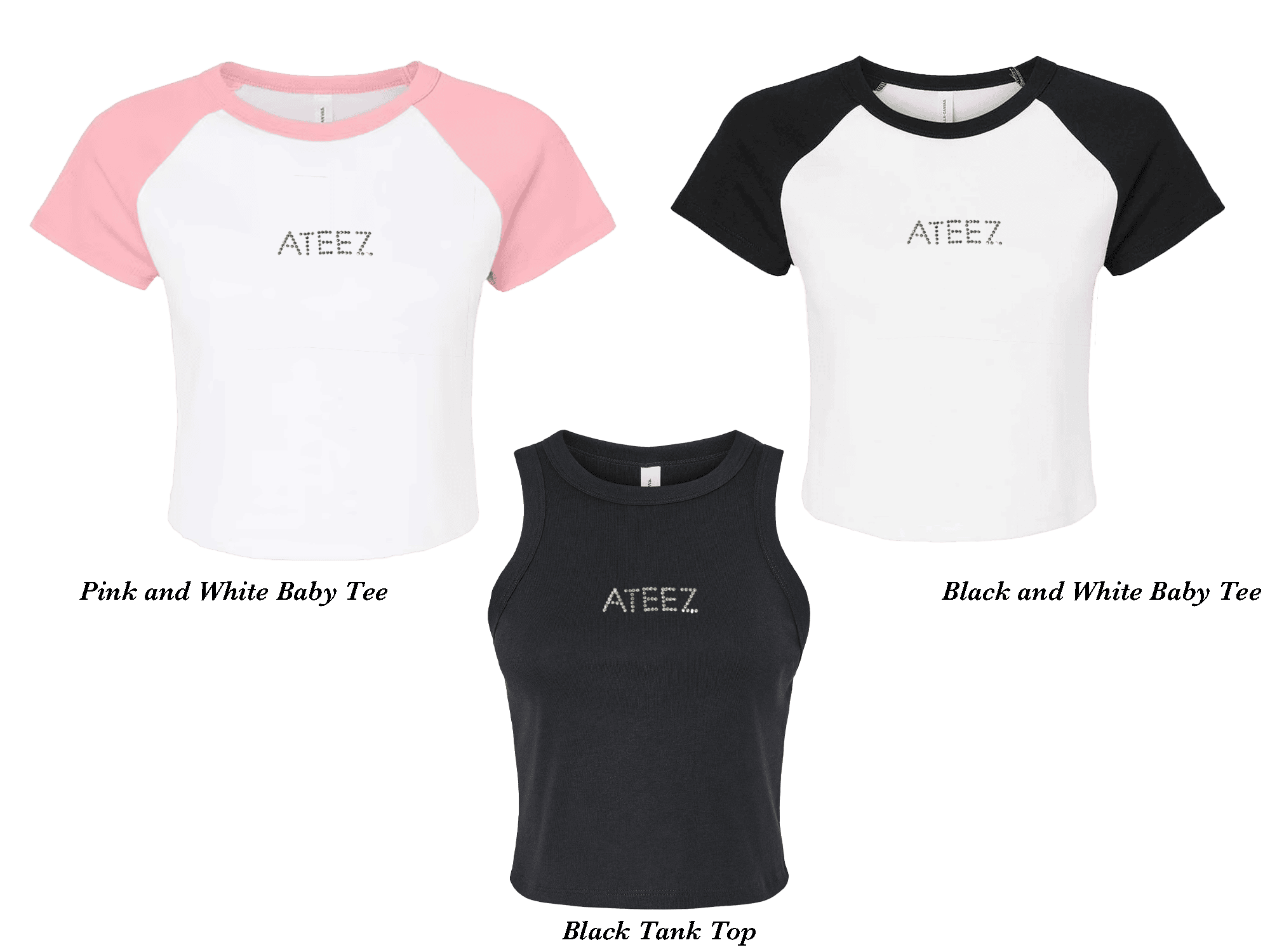 Ateez Rhinestone Baby Tee & Tank Top