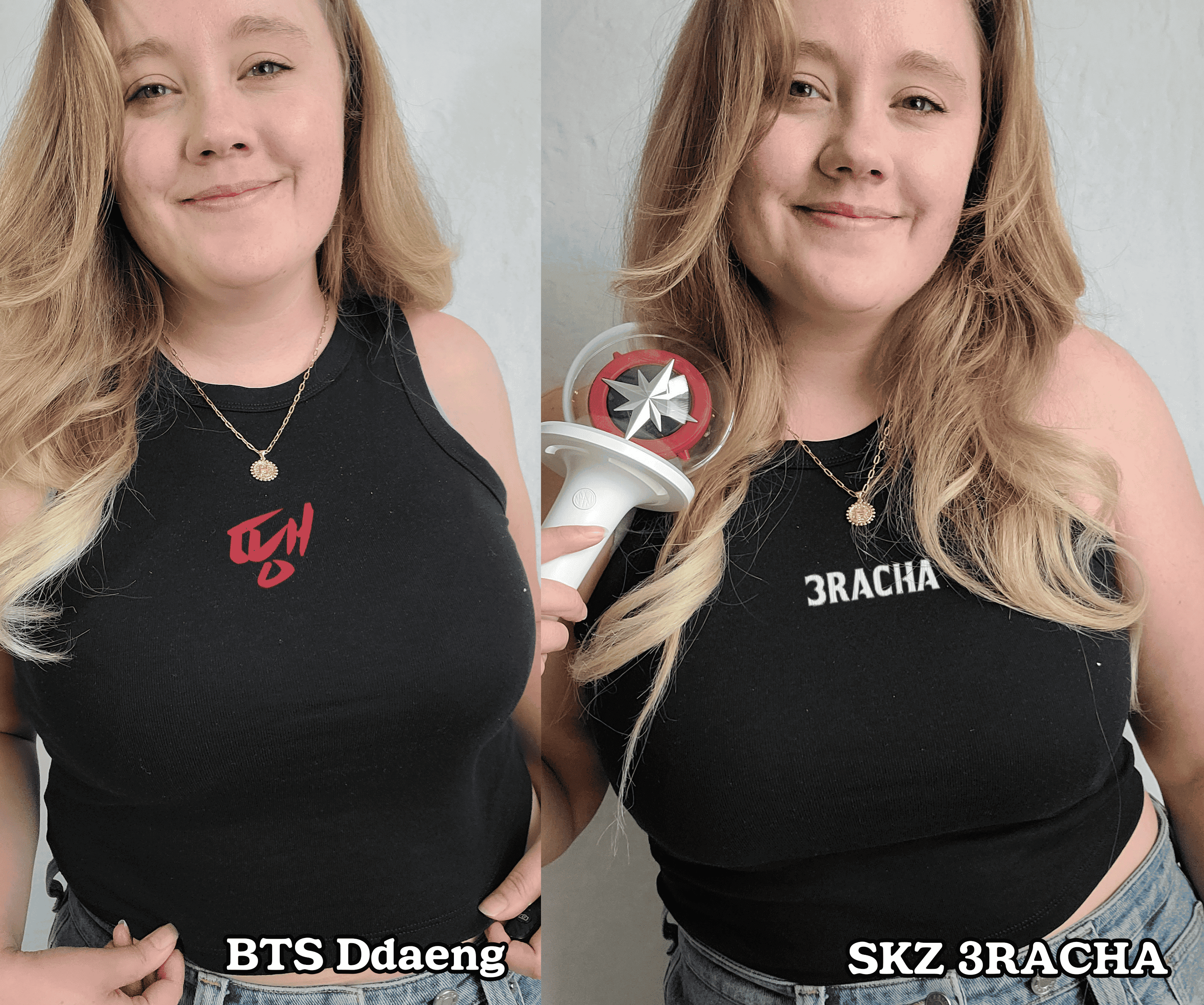 Kpop Embroidery Cropped Tank Tops