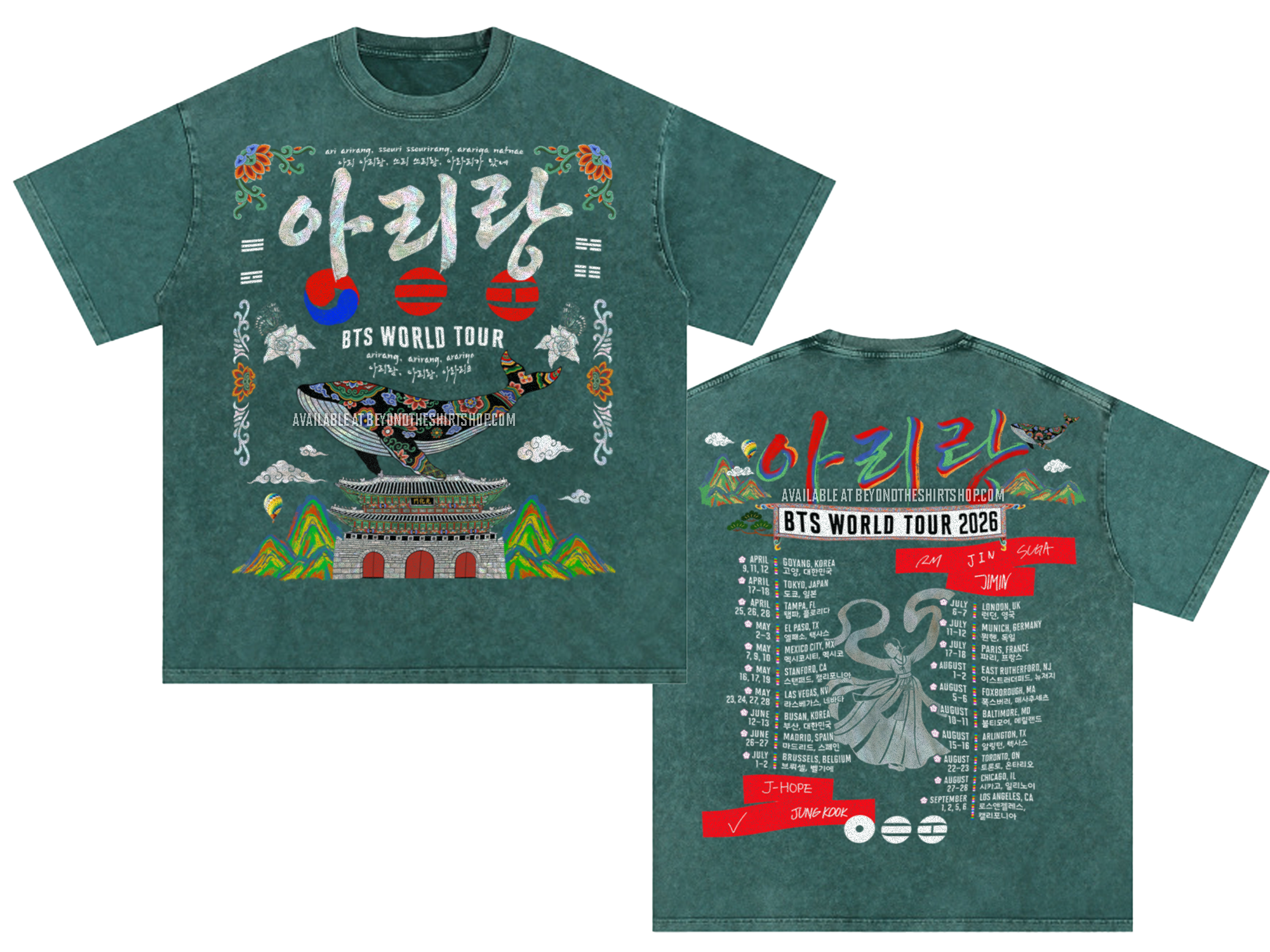 BTS Arirang Tour 2026 Green Wash Shirt & Zip Up (Pre-Order)