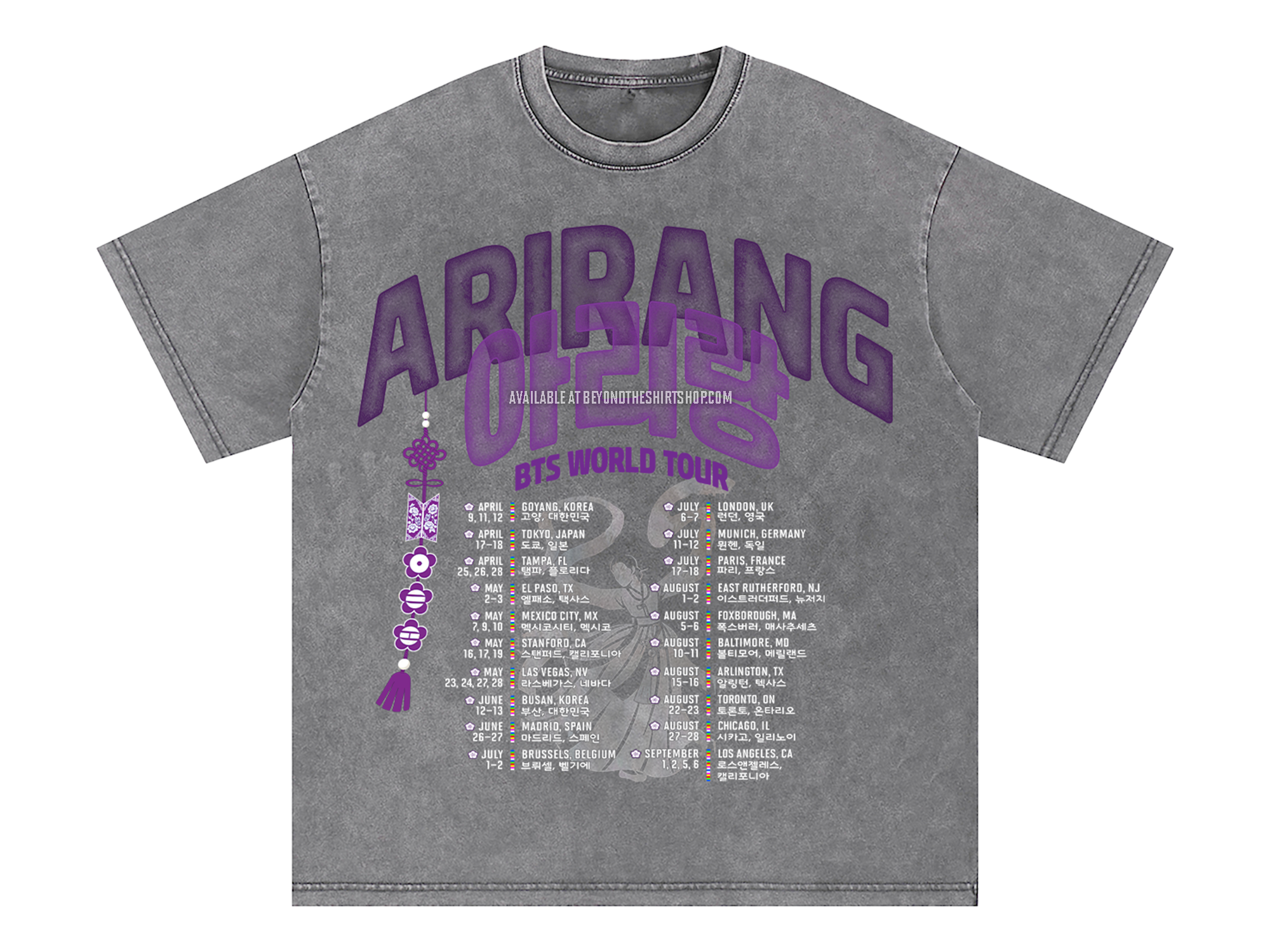 Arirang Norigae Tour Grey Wash Shirt and Hoodie