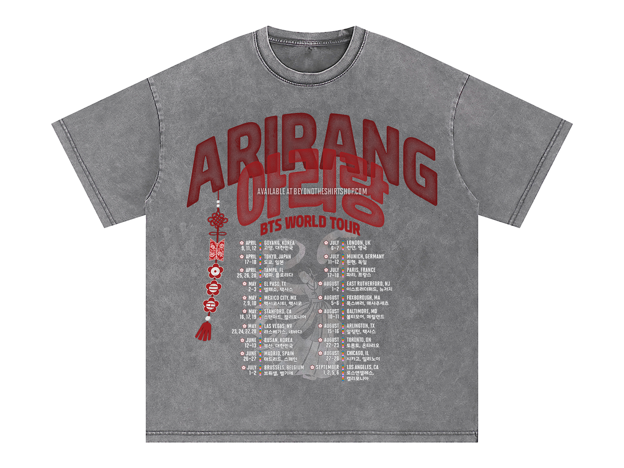 Arirang Norigae Tour Grey Wash Shirt and Hoodie