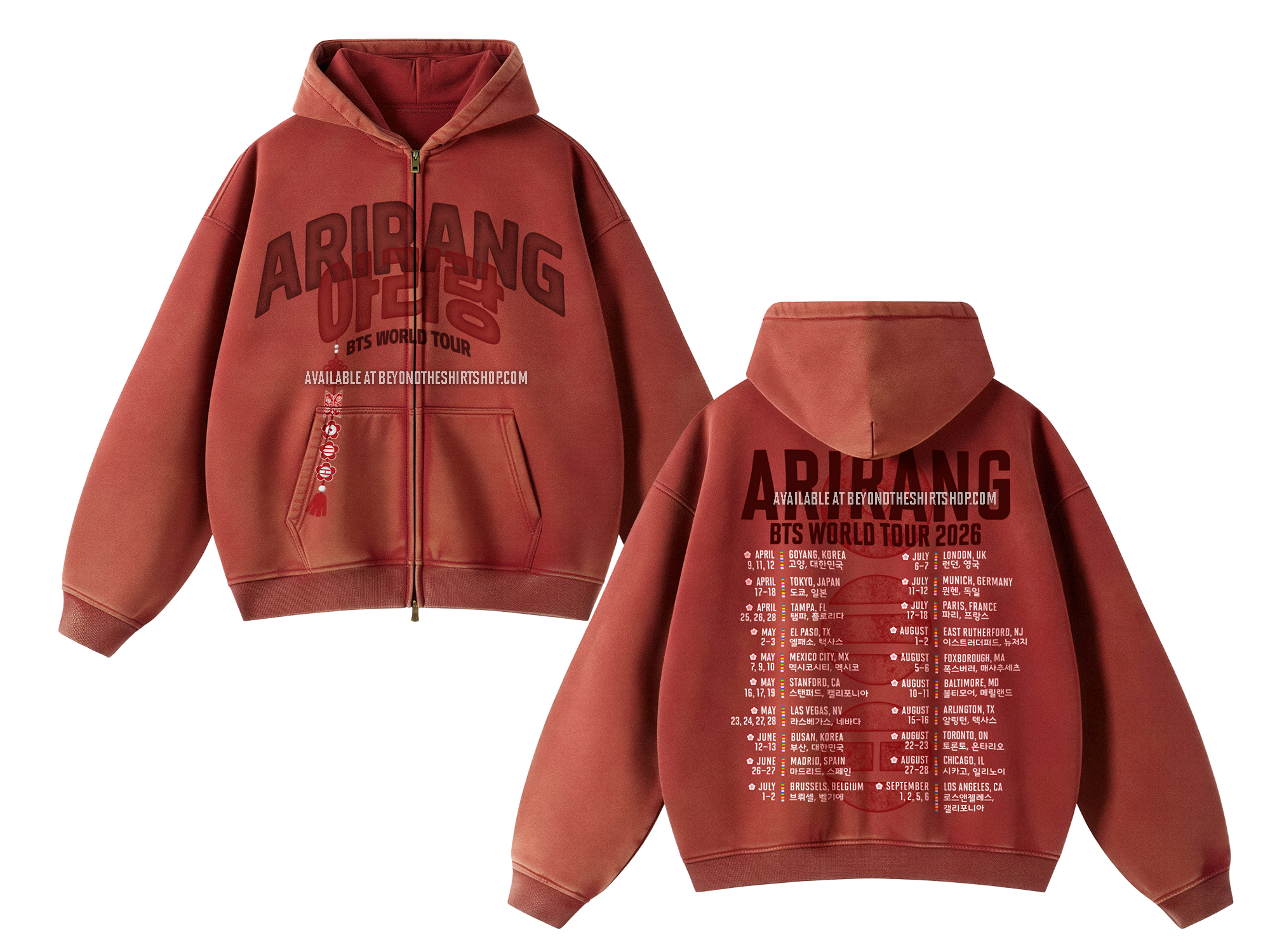 Arirang Norigae Tour Zip Up Hoodie (Pre-Order Ships mid-May)