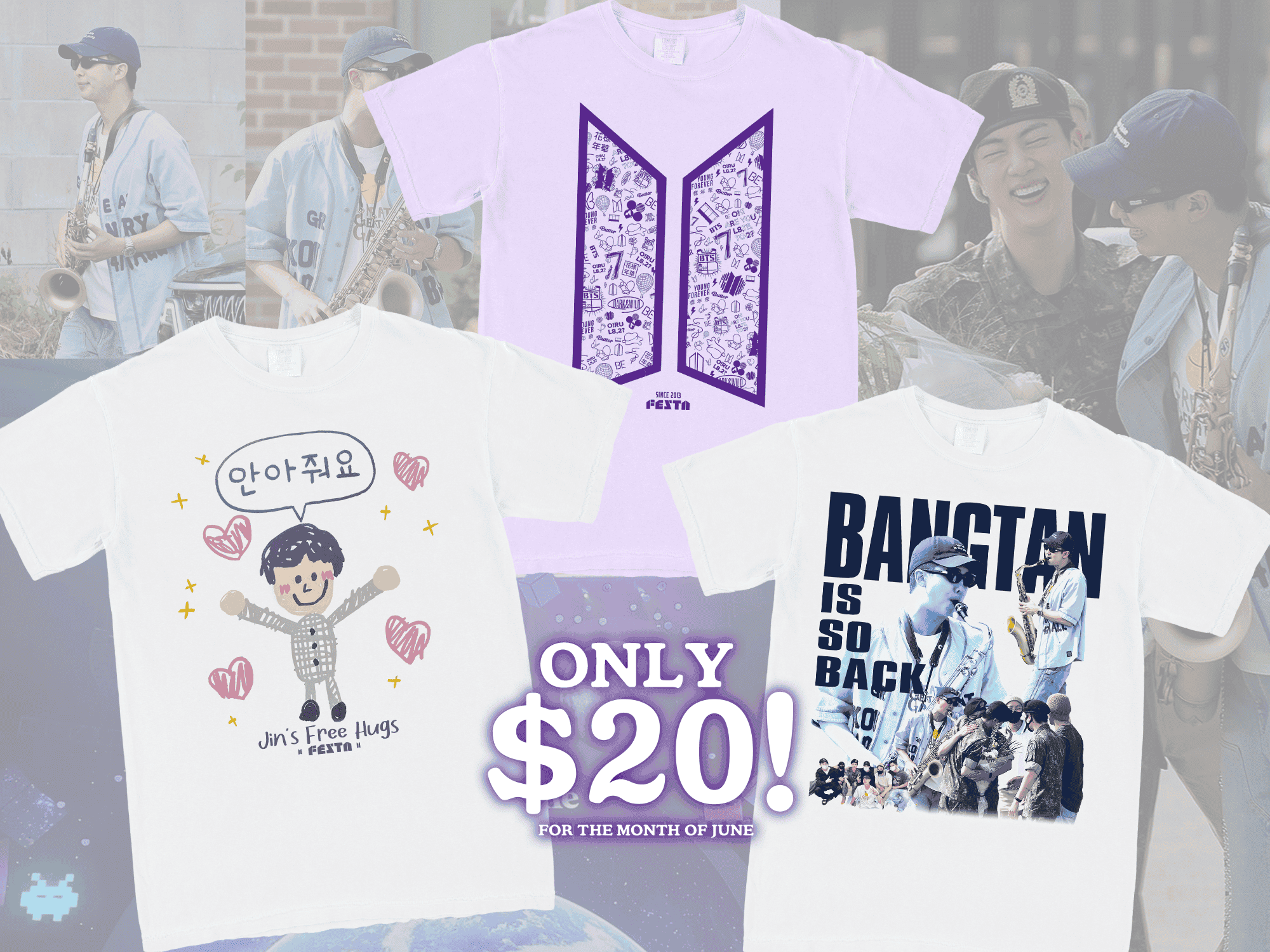 Jin Retirement, Bangtan is so back, Namjoon Saxophone Shirt