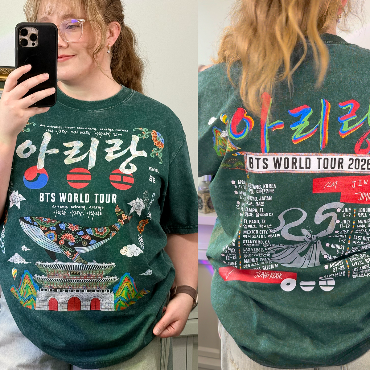 BTS Arirang Tour 2026 Green Wash Shirt – Beyond The Shirt BTS Arirang Tour 2026 Green Wash Shirt – Beyond The Shirt