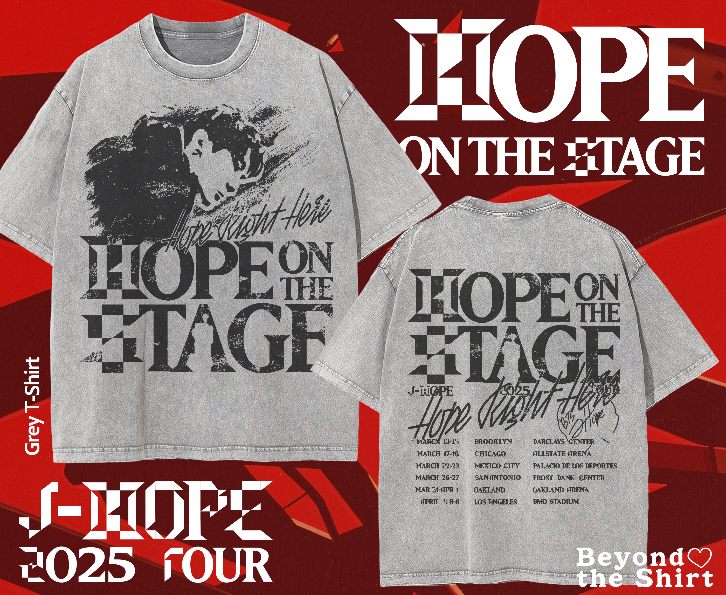 J-Hope Hope on the Stage Tour Shirt Concert - Ships Next Day!