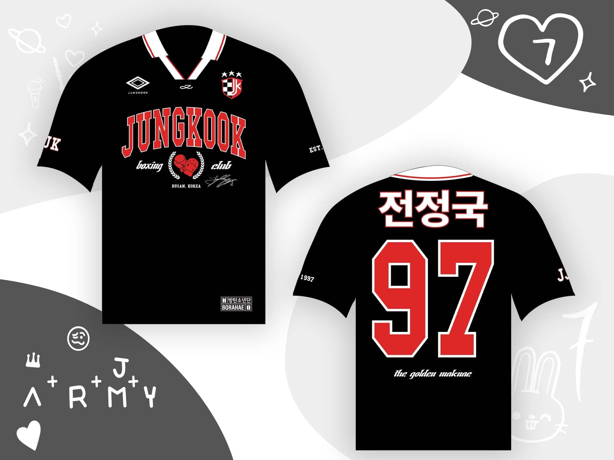 Jungkook Boxing Short Sleeve Jersey - In Stock!