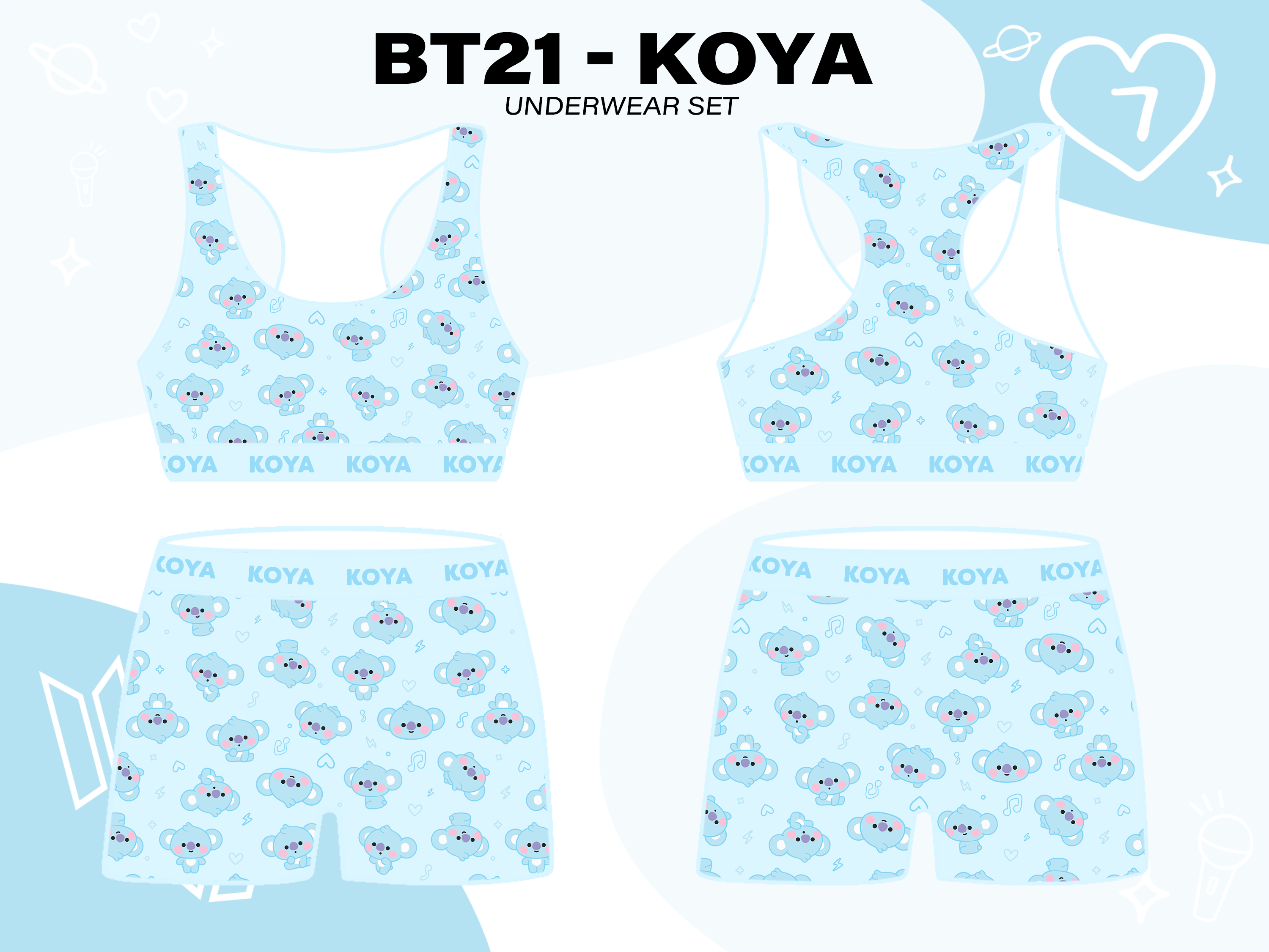 BT21 Koya Underwear Set (read description for details)