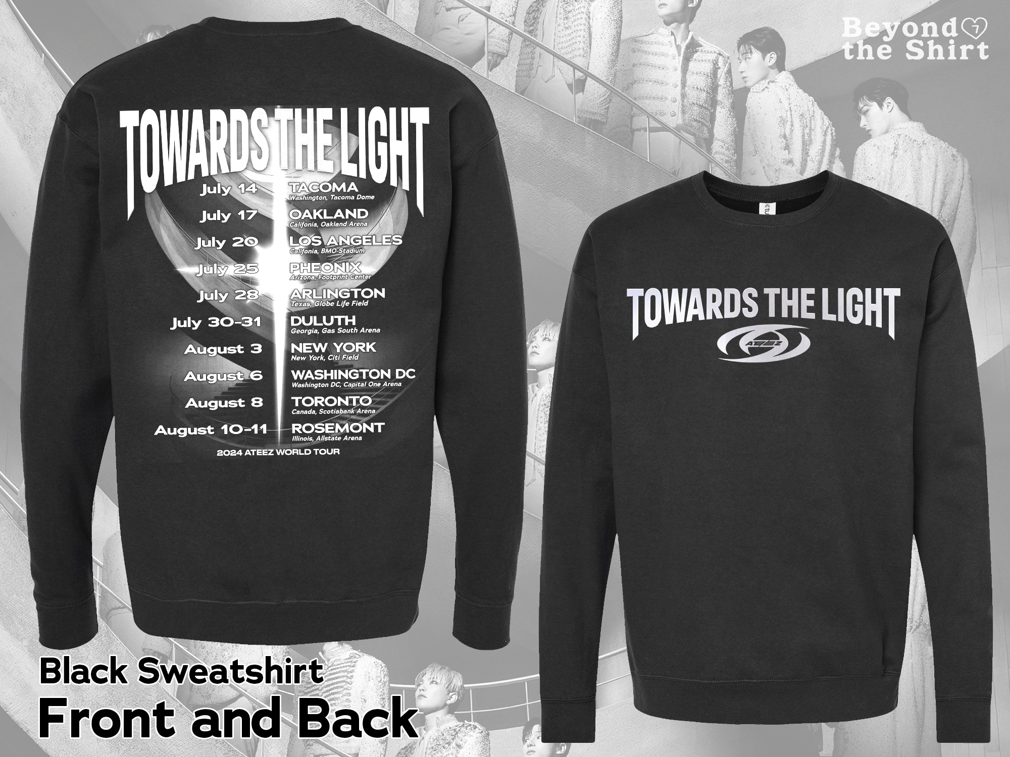 Ateez Towards the Light Tour Shirts and Sweatshirts Simple Design