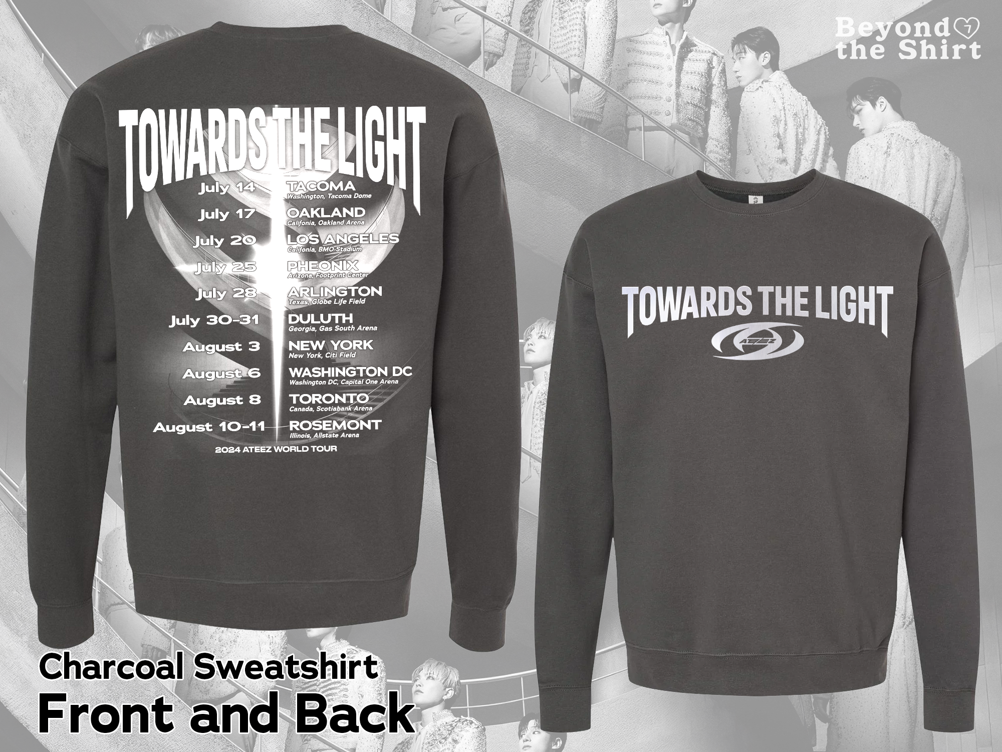 Ateez Towards the Light Tour Shirts and Sweatshirts Simple Design