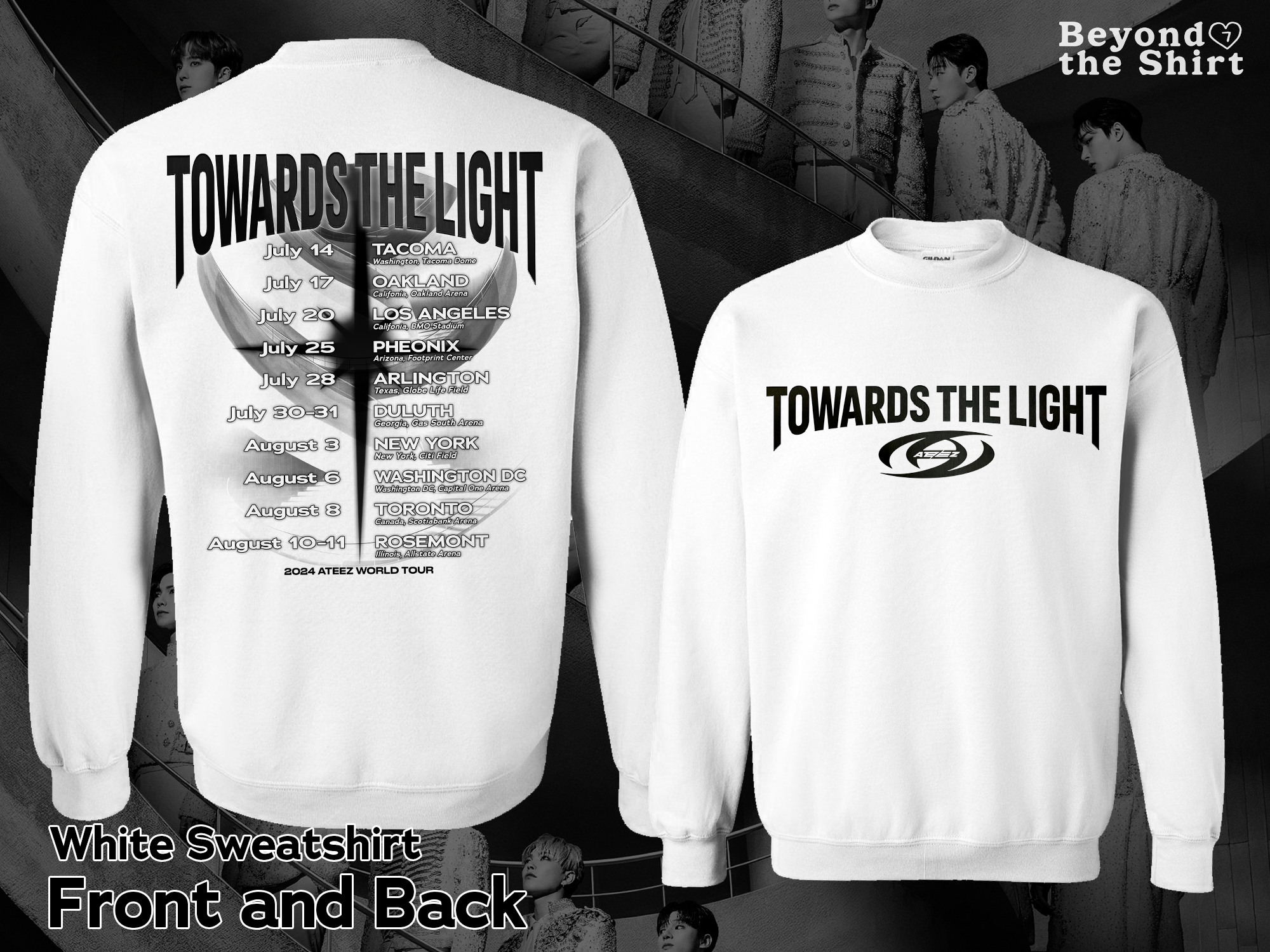 Ateez Towards the Light Tour Shirts and Sweatshirts Simple Design