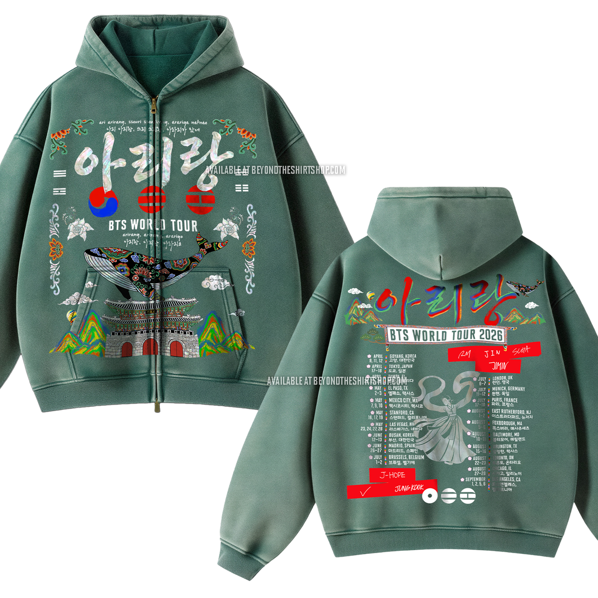 Pre-Order] BTS Arirang Tour 2026 Green Wash Zip Ups (ETA June