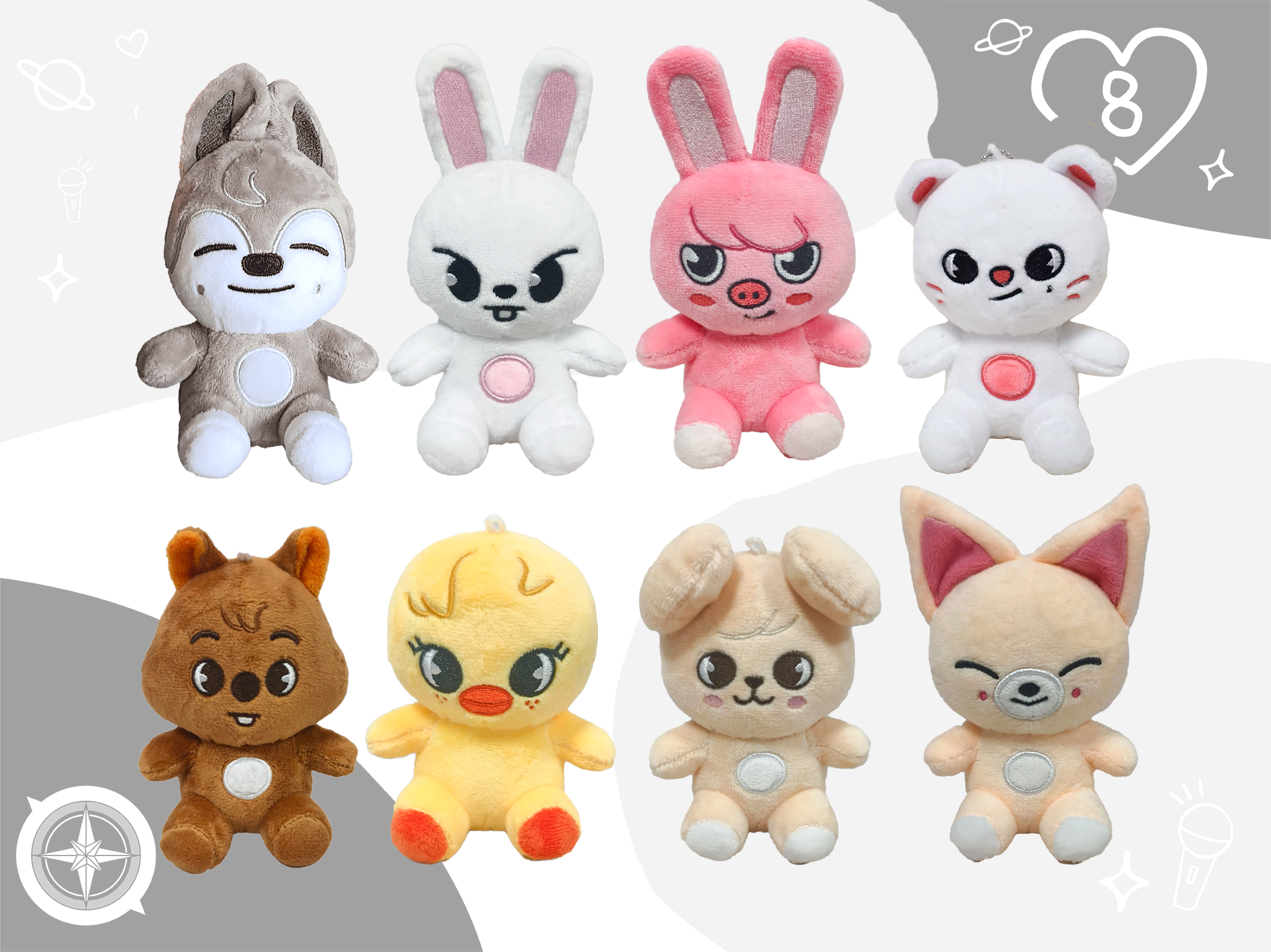 SKZOO Mini Seated Keychain Plushie