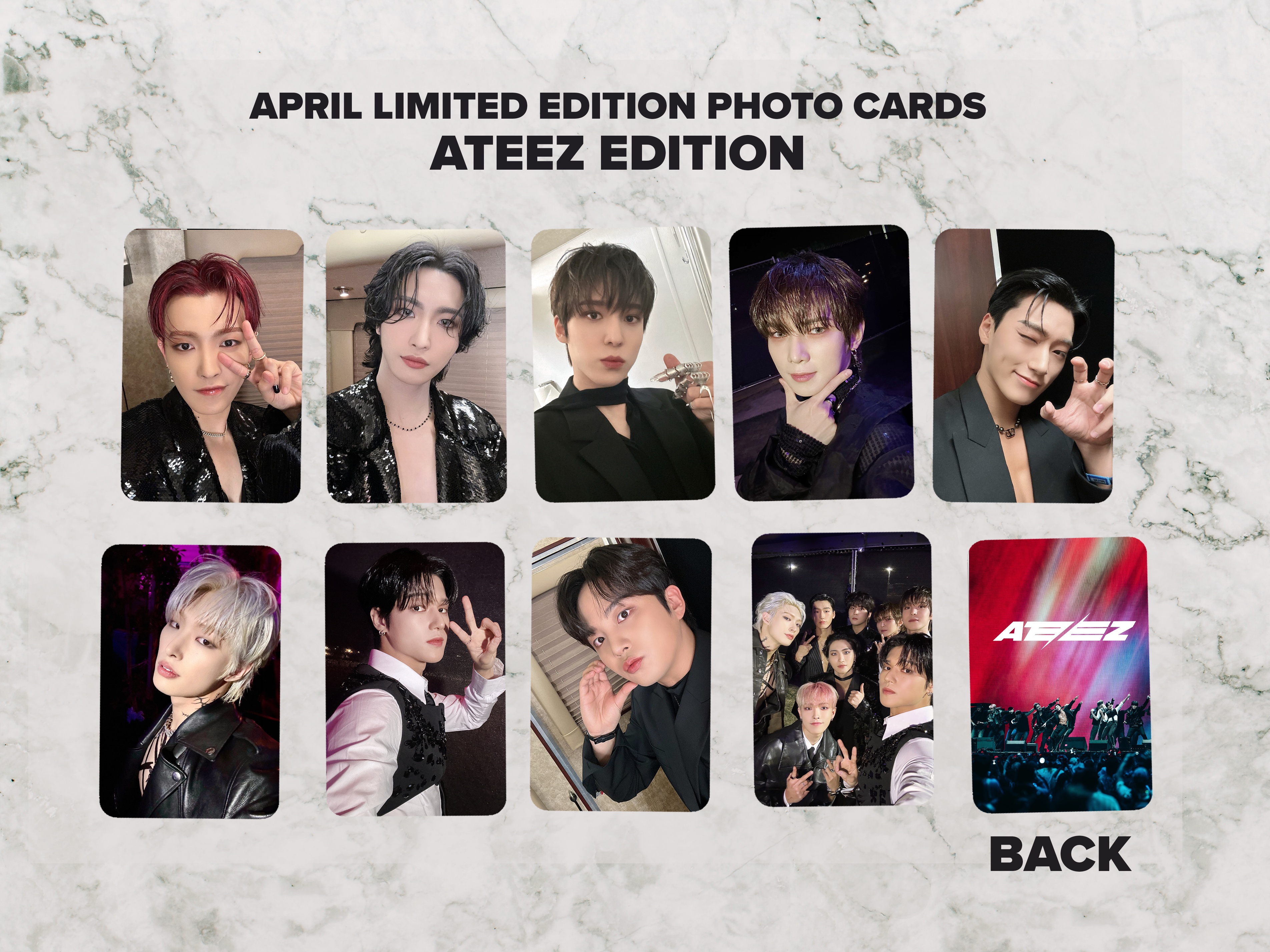 Ateez Monthly Limited Edition Photocards