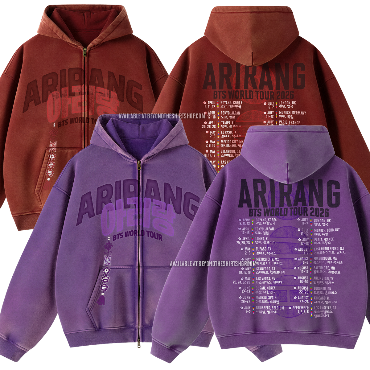 Pre-Order] Arirang Norigae Tour Zip Up Hoodie (Ships mid-June