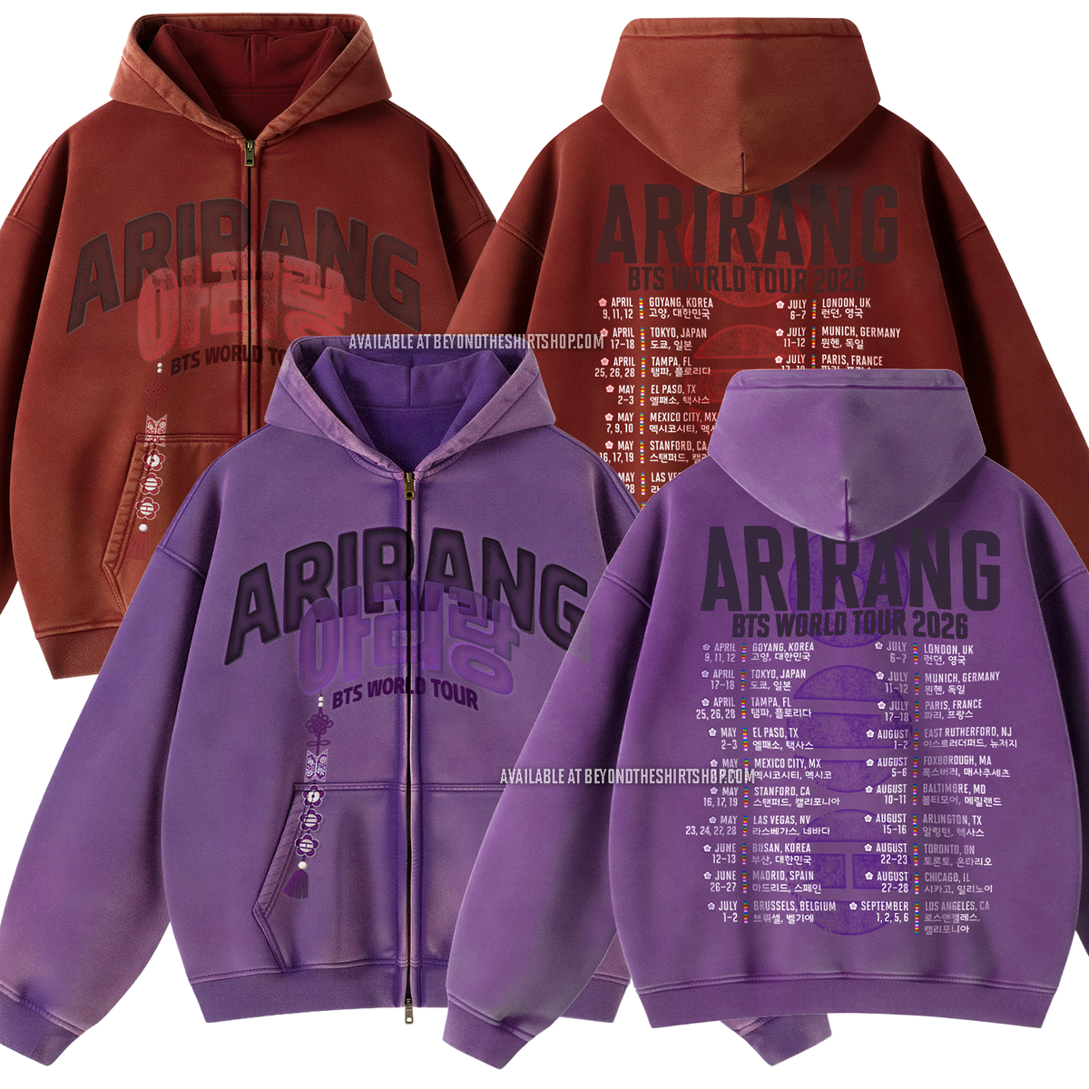 Arirang Norigae Tour Zip Up Hoodie [Pre-Order] – Beyond The Shirt
