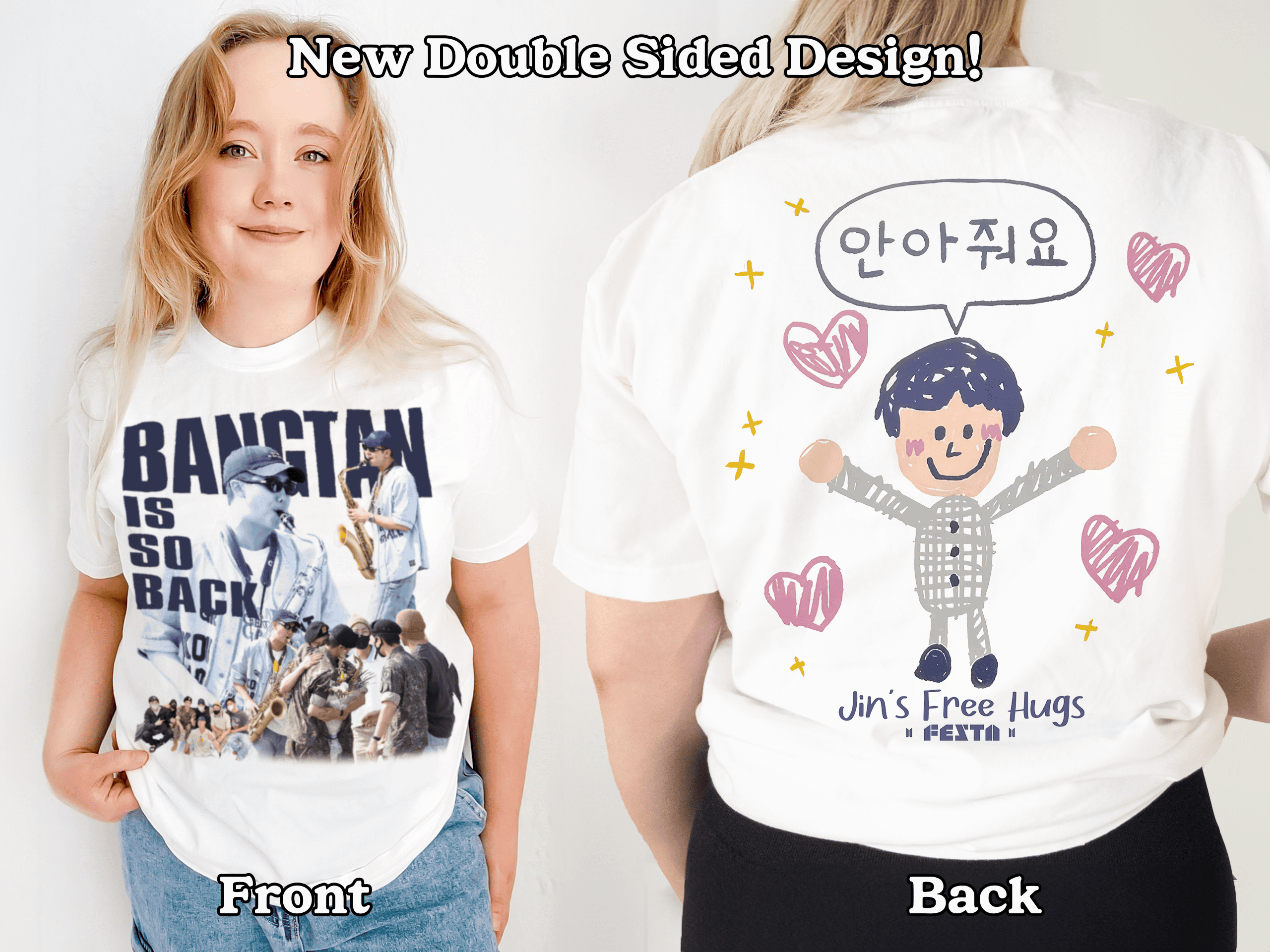 Heon's Pick! Jin's Free Hugs AND Bangtan is so back Festa 2024 Shirt