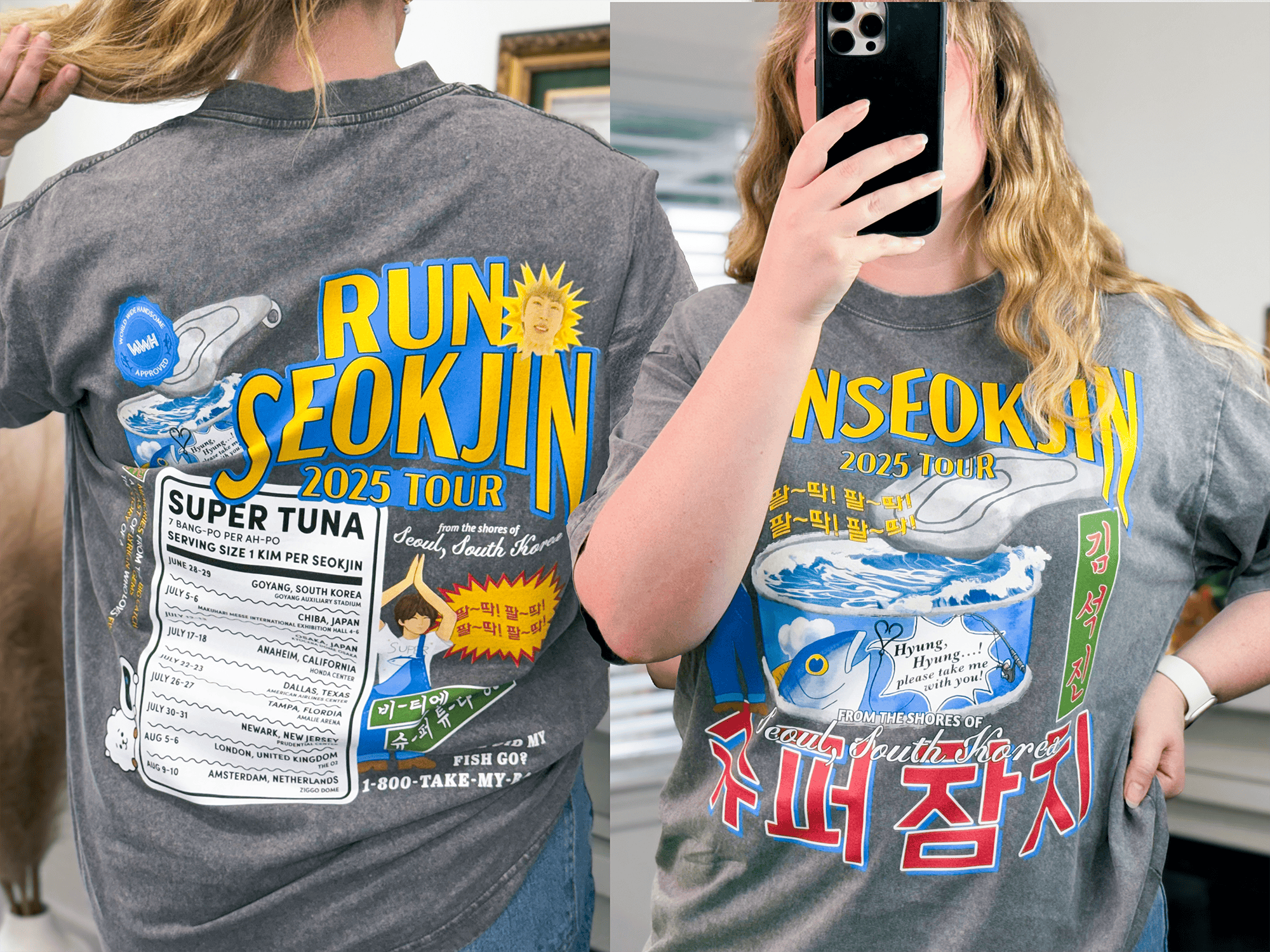 アイドル RUN SEOKJIN T-Shirt (Dark Grey) M Run Seokjin Tour Shirt – Beyond The Shirt