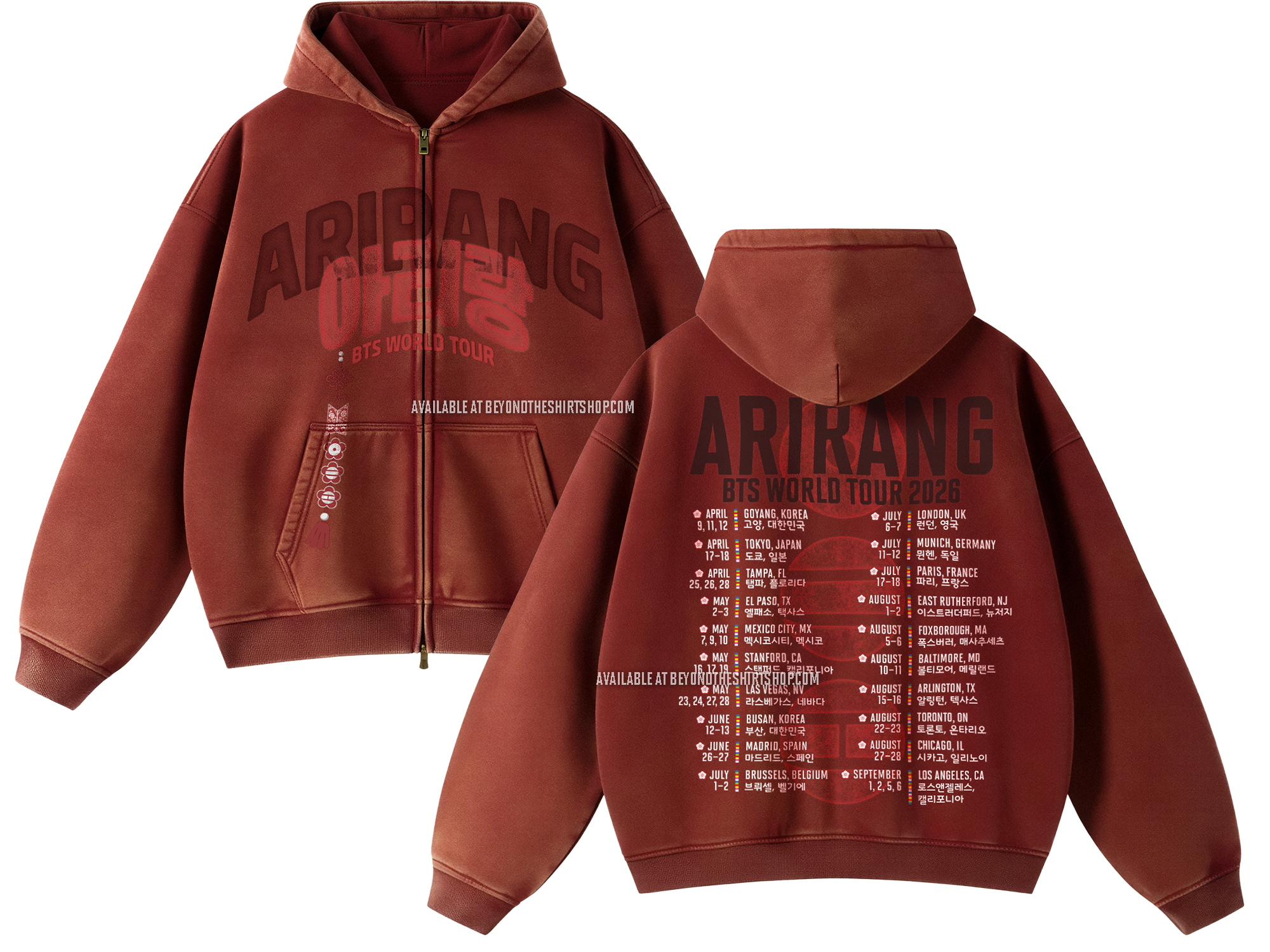 Arirang Norigae Tour Zip Up Hoodie (Pre-Order Ships mid-June)