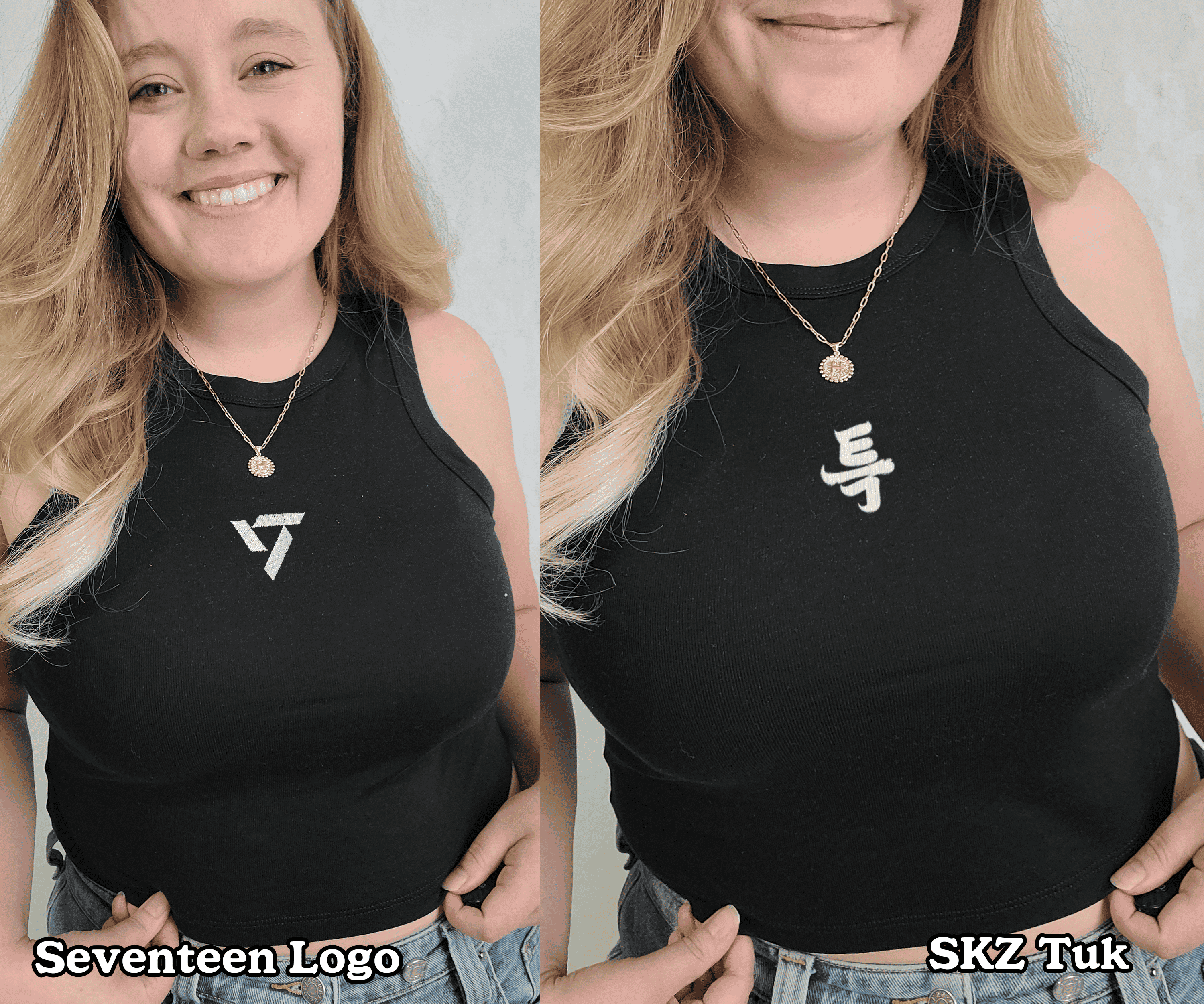 Kpop Embroidery Cropped Tank Tops