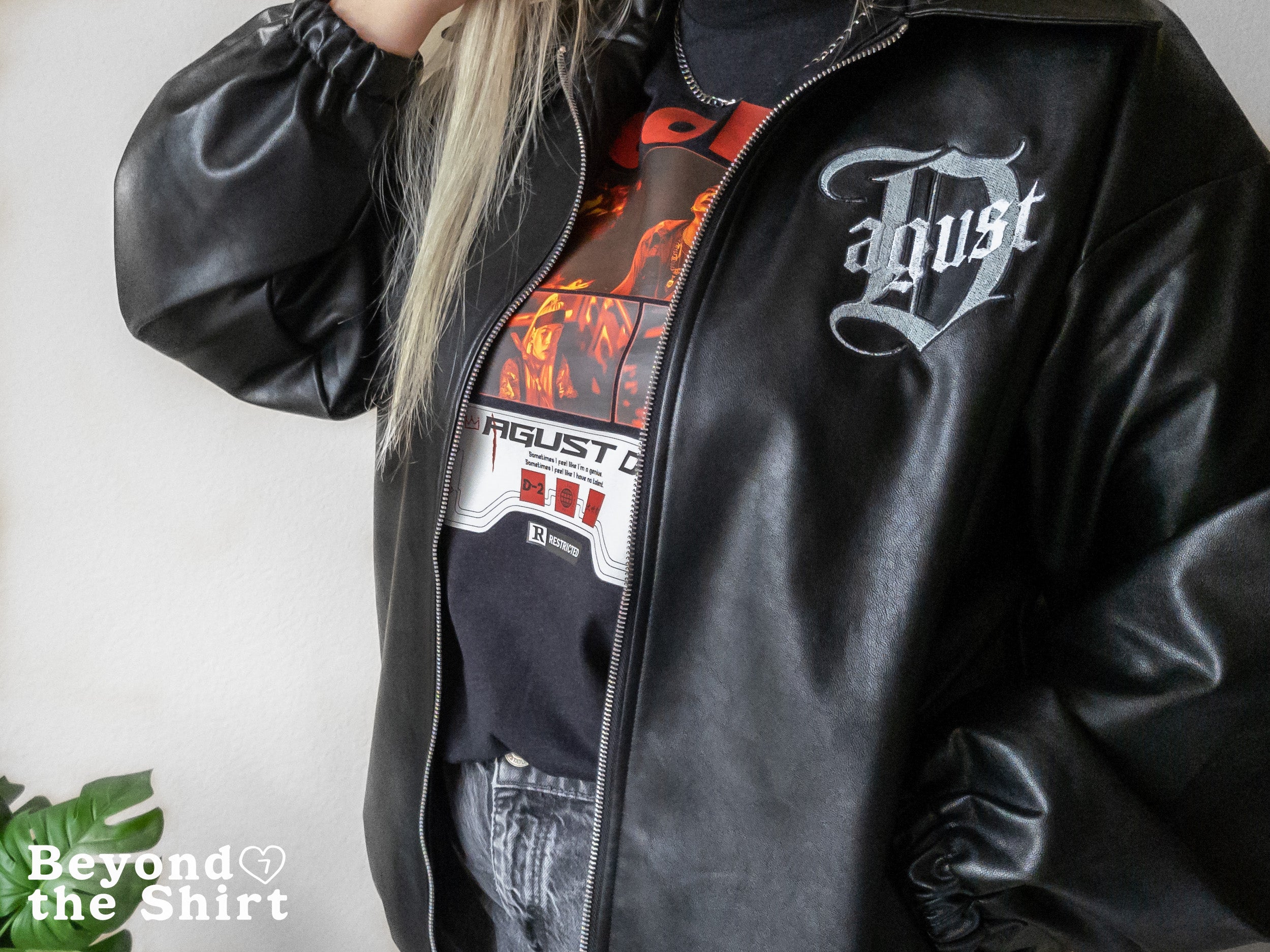 Agust D Faux Leather Jacket